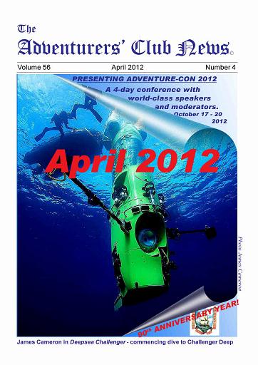 April 2012 Adventurers Club News Cover